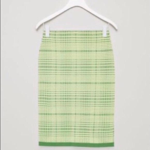 COS Mid Green Checked Jacquard Knit Skirt - Picture 6 of 6